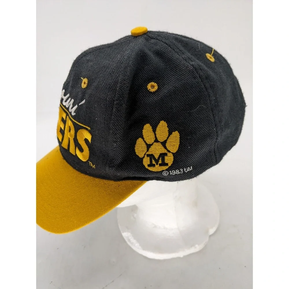 Vtg The Game Missouri Mizzou Tigers Paw Print Snapback Hat/Cap! 1983 Black #14